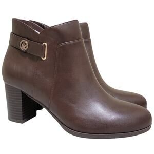 Giani Bernini Women Artemyss Block Heel Ankle Bootie Size US 9M Chocolate Brown